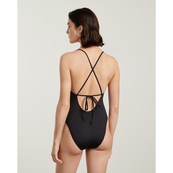 New Everlane The String One-Piece Black Swimsuit Size XS - Picture 3 of 16